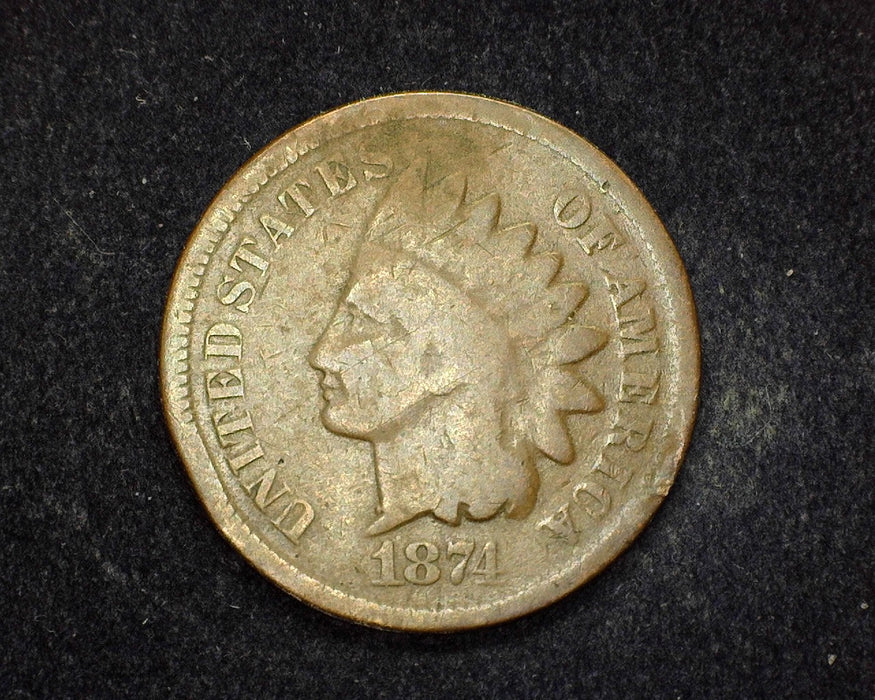 1874 Indian Head Penny/Cent G - US Coin