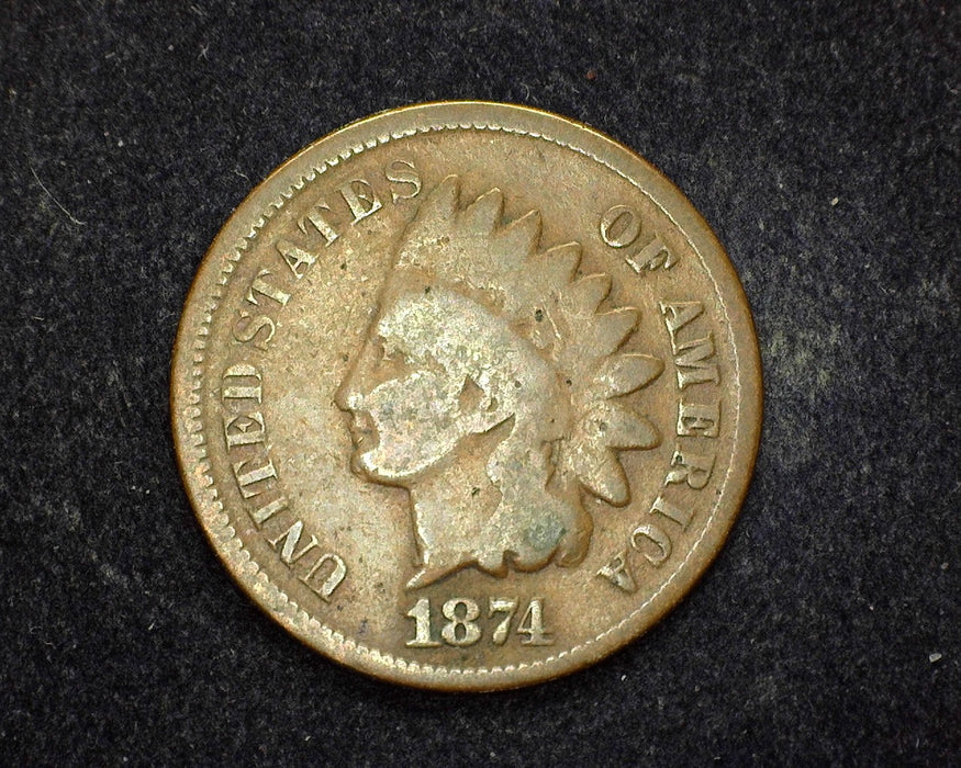 1874 Indian Head Penny/Cent G - US Coin