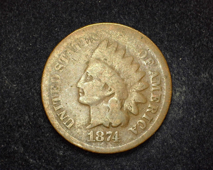 1874 Indian Head Penny/Cent G - US Coin