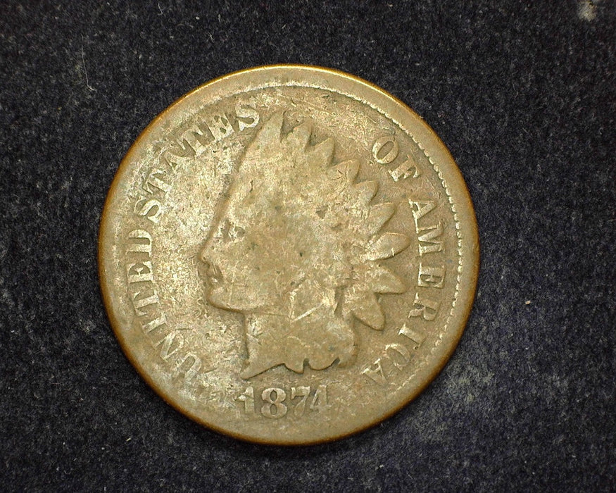 1874 Indian Head Penny/Cent G - US Coin