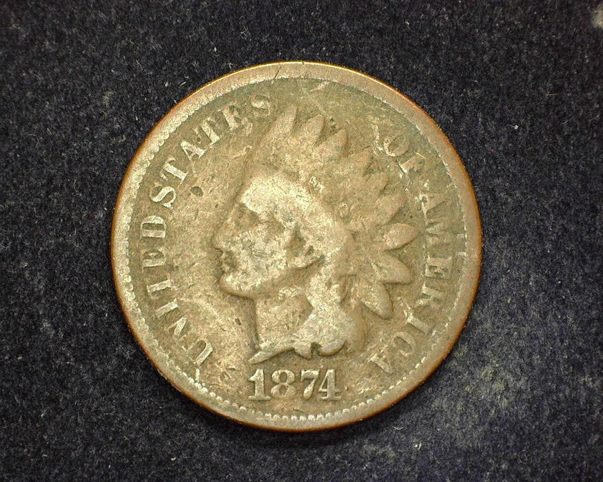 1874 Indian Head Penny/Cent G - US Coin