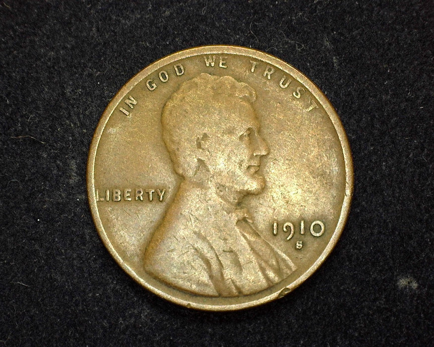 1910 S Lincoln Wheat Penny/Cent VG - US Coin