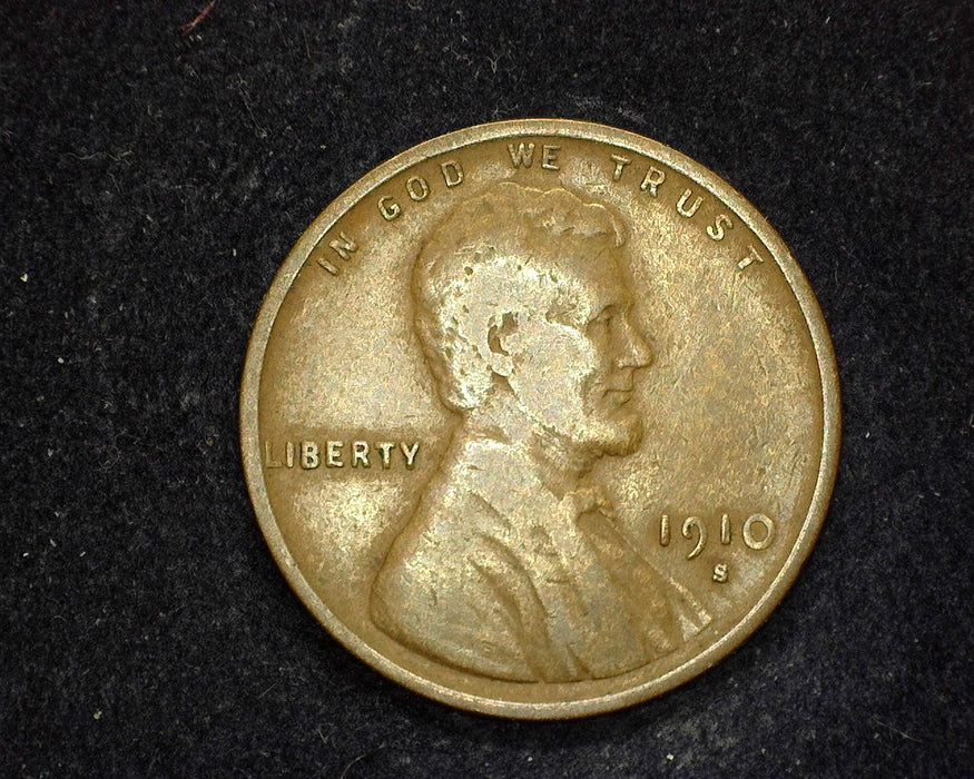 1910 S Lincoln Wheat Penny/Cent VG - US Coin