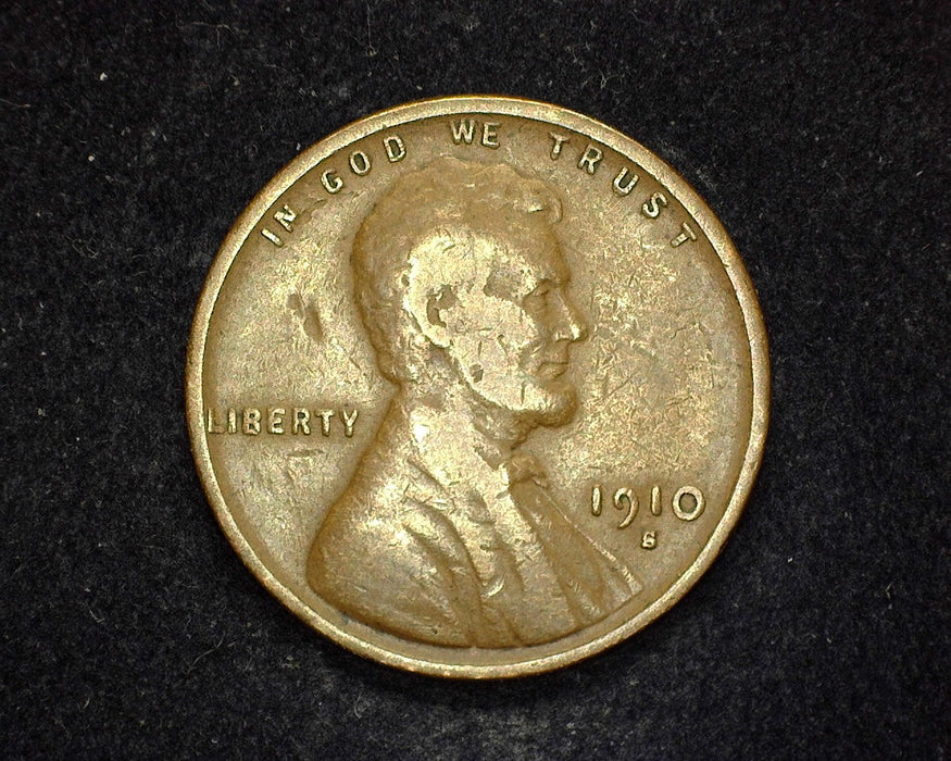 1910 S Lincoln Wheat Penny/Cent F - US Coin