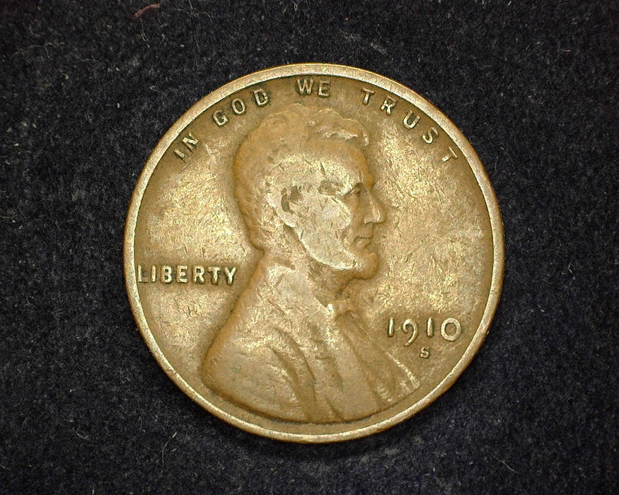 1910 S Lincoln Wheat Penny/Cent F - US Coin