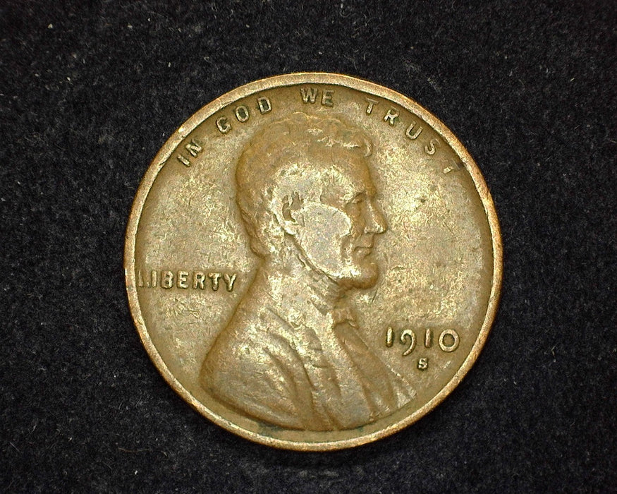 1910 S Lincoln Wheat Penny/Cent F/VF - US Coin