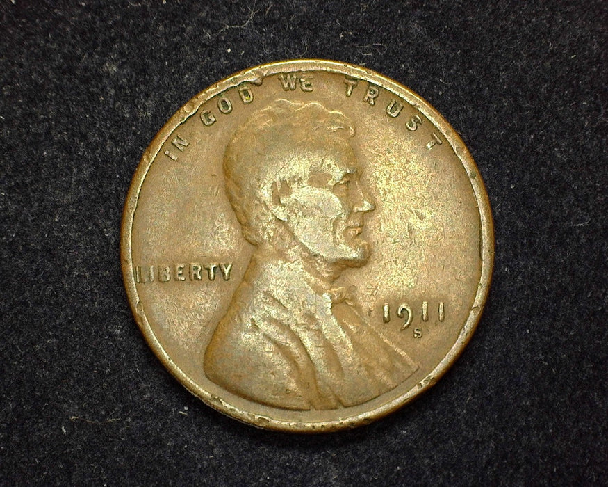 1911 S Lincoln Wheat Penny/Cent F - US Coin