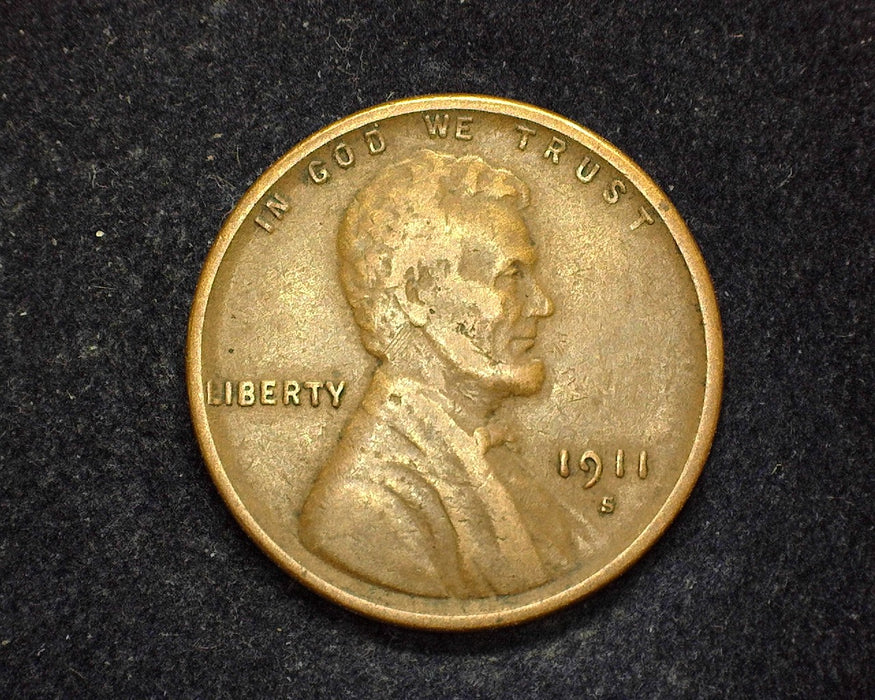 1911 S Lincoln Wheat Penny/Cent F - US Coin