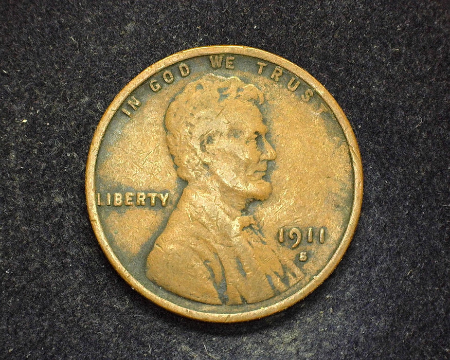 1911 S Lincoln Wheat Penny/Cent F - US Coin