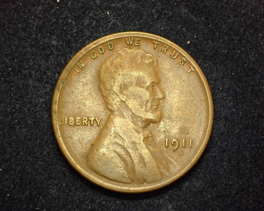 1911 S Lincoln Wheat Penny/Cent F - US Coin