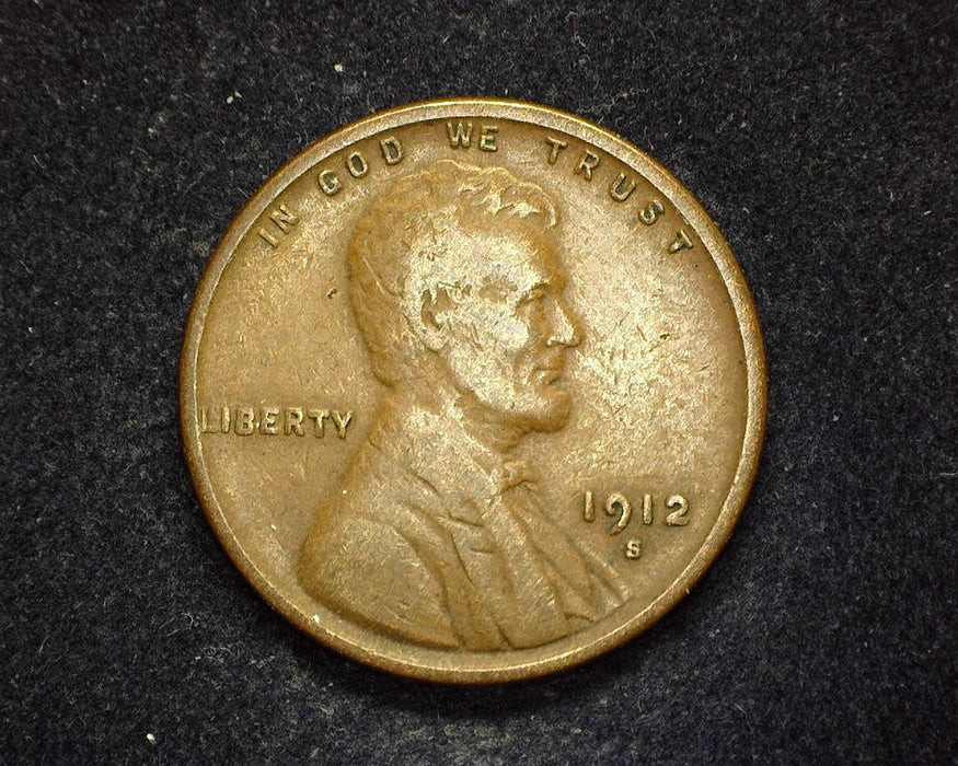 1912 S Lincoln Wheat Penny/Cent VF - US Coin