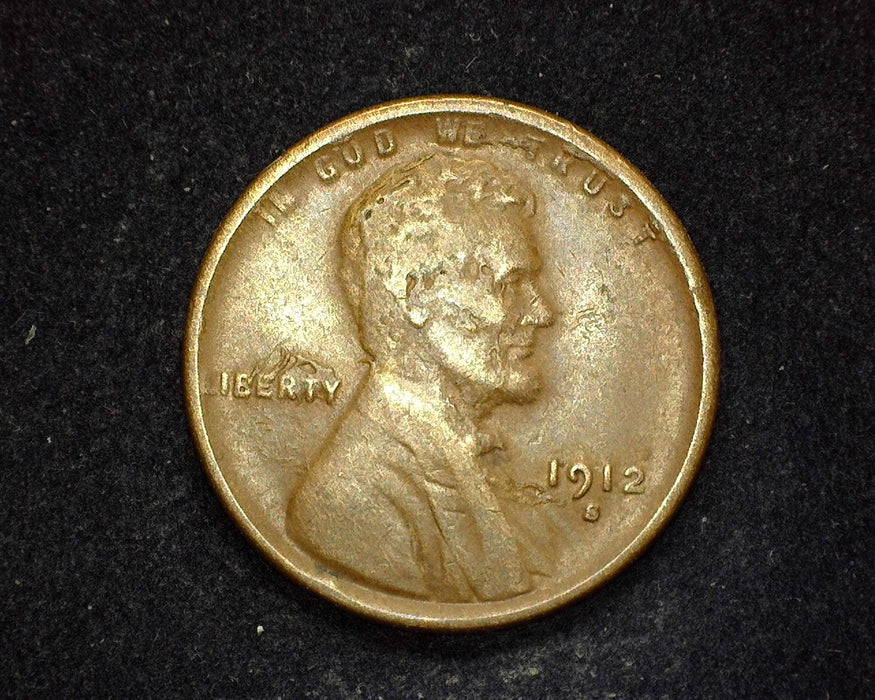 1912 S Lincoln Wheat Penny/Cent F - US Coin