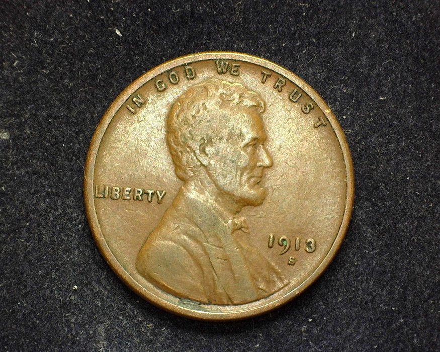 1913 S Lincoln Wheat Penny/Cent VF - US Coin