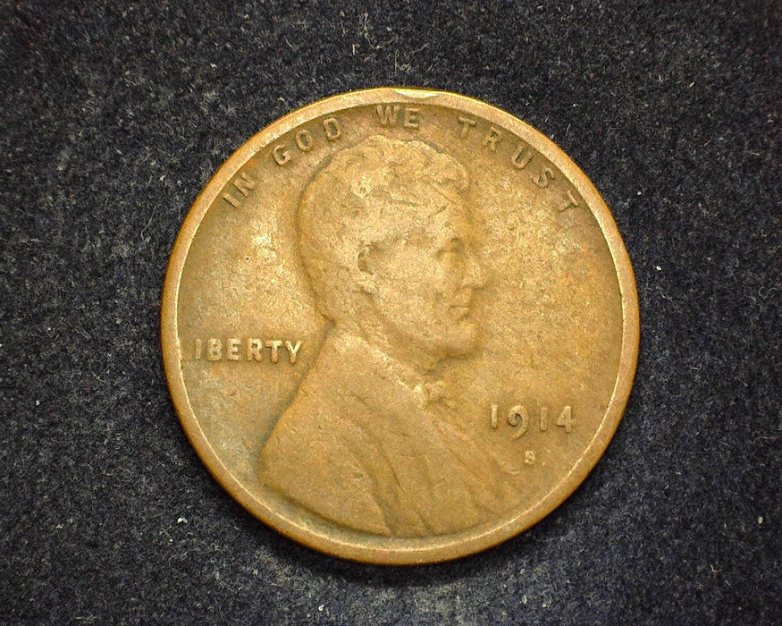 1914 S Lincoln Wheat Penny/Cent VG/F - US Coin