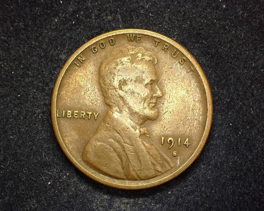 1914 S Lincoln Wheat Penny/Cent VF - US Coin