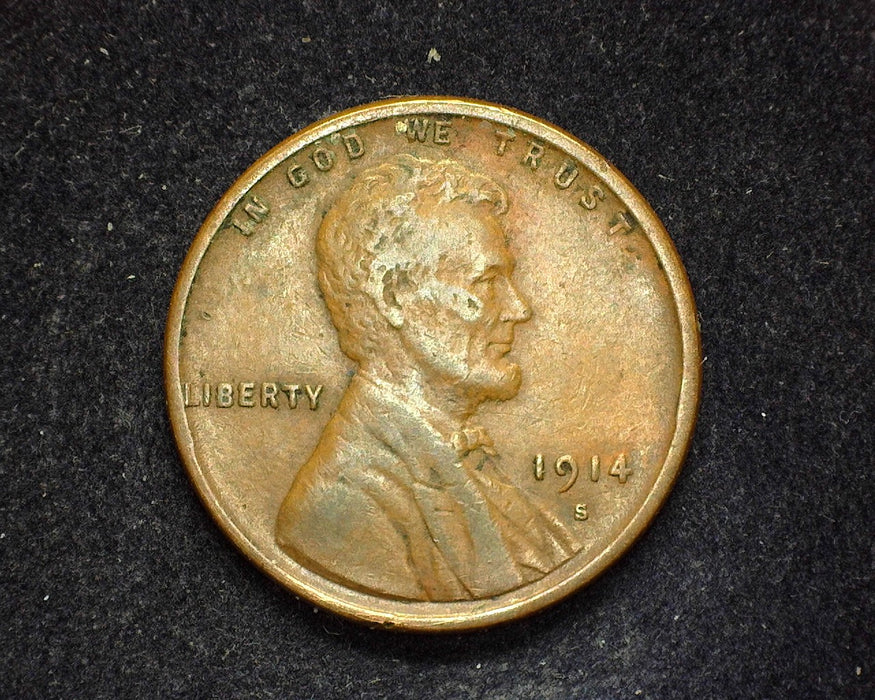 1914 S Lincoln Wheat Penny/Cent VF - US Coin