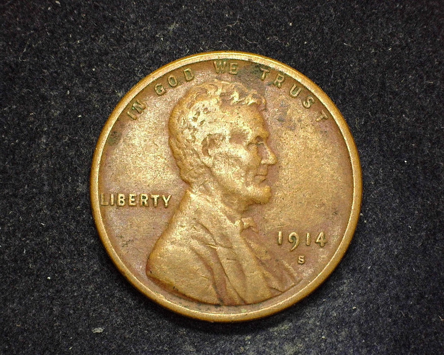 1914 S Lincoln Wheat Penny/Cent VF - US Coin