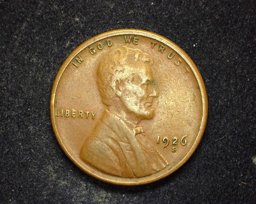 1926 S Lincoln Wheat Penny/Cent VF - US Coin