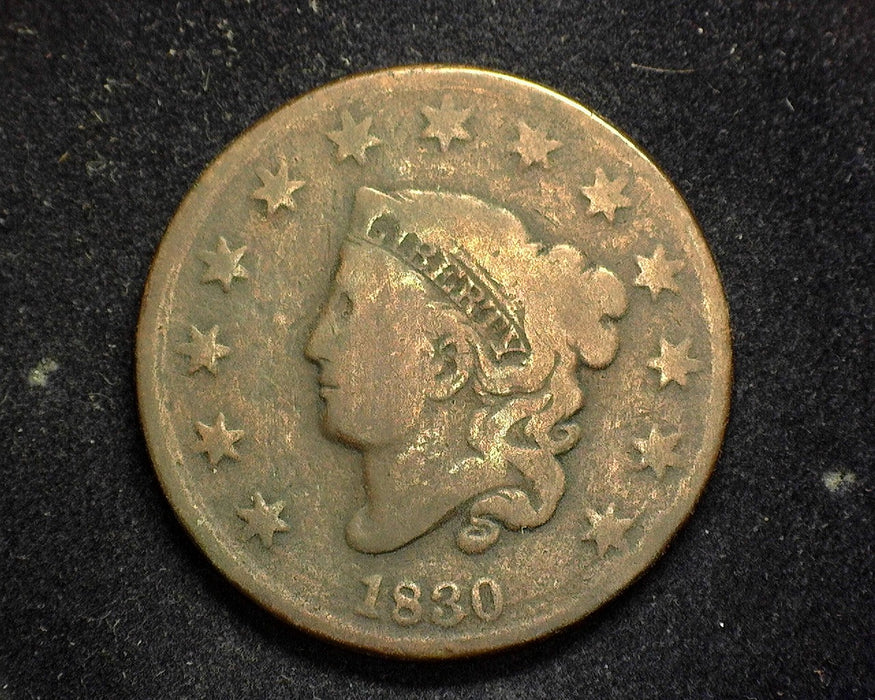 1830 Large Cent Coronet VG - US Coin