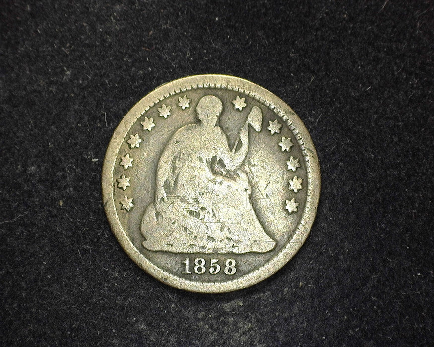 1858 O Liberty Seated Half Dime G - US Coin