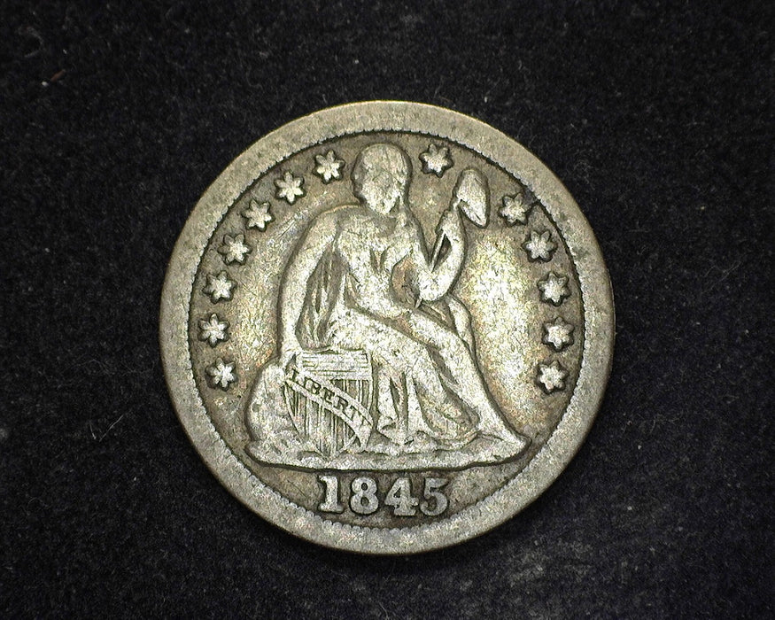 1845 Liberty Seated Dime F - US Coin