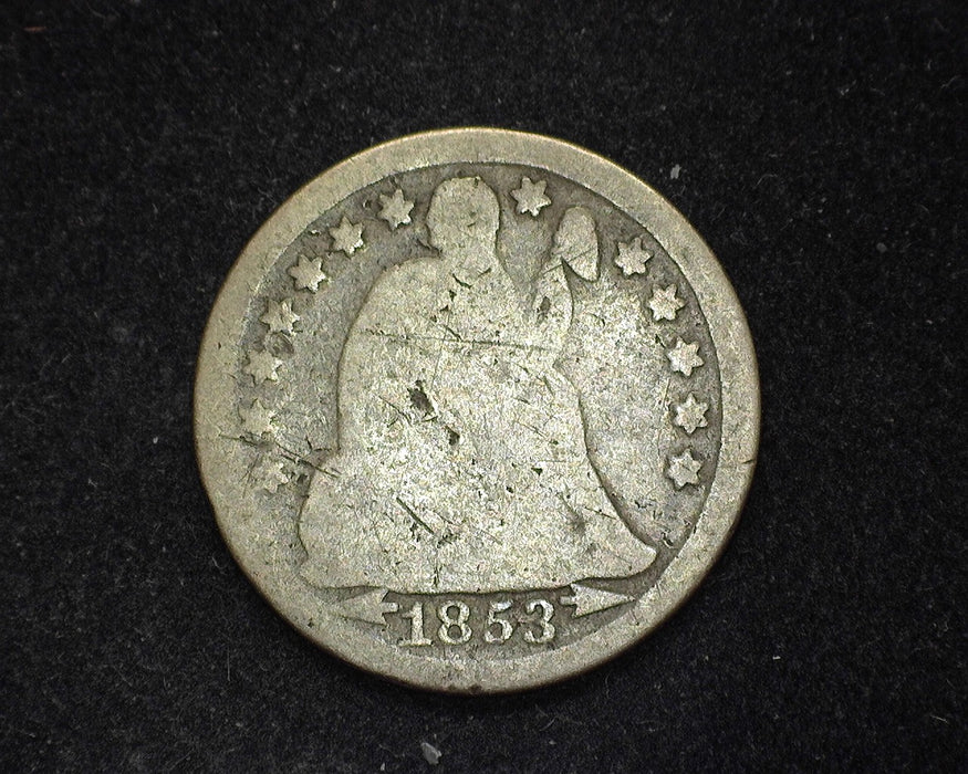 1853 Arrows Liberty Seated Dime G - US Coin