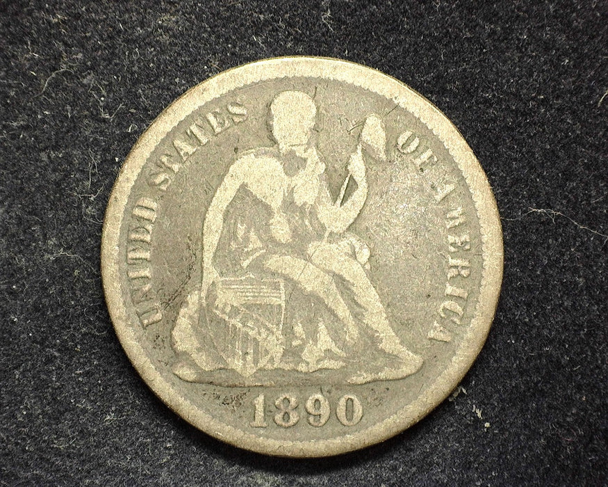 1890 Liberty Seated Dime F - US Coin