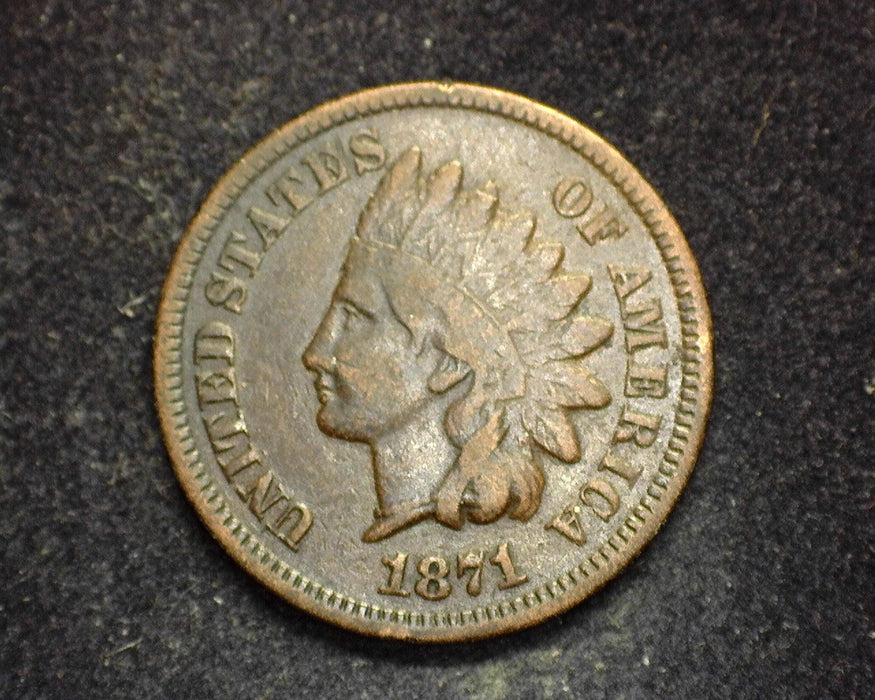 1871 Indian Head Penny/Cent F - US Coin