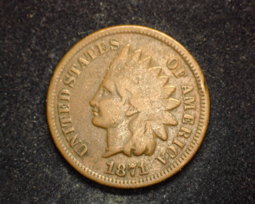 1871 Indian Head Penny/Cent VG - US Coin