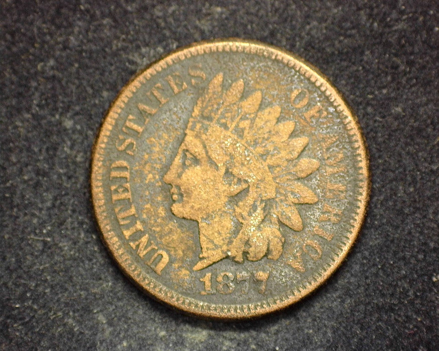 1877 Indian Head Penny/Cent VG Shallow pitting on face perfect on reverse. - US Coin