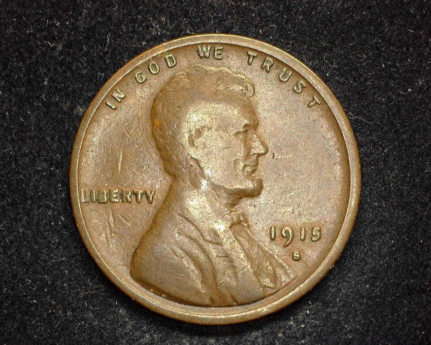 1915 S Lincoln Wheat Penny/Cent VG - US Coin