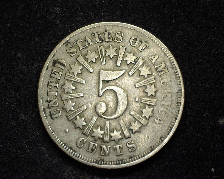 1866 Rays Shield Nickel F - US Coin