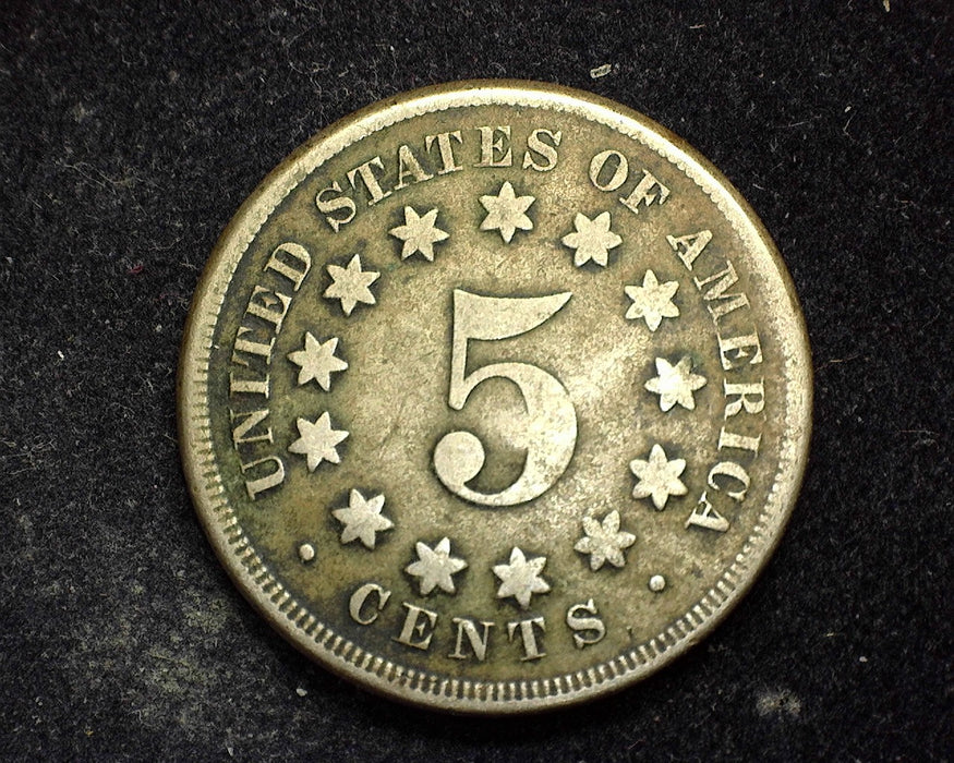 1867 No Rays Shield Nickel VG - US Coin