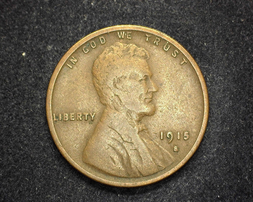 1915 S Lincoln Wheat Penny/Cent F - US Coin