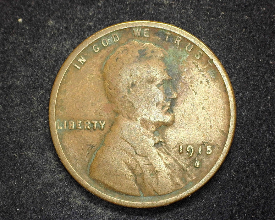 1915 S Lincoln Wheat Penny/Cent VG slight corrosion - US Coin