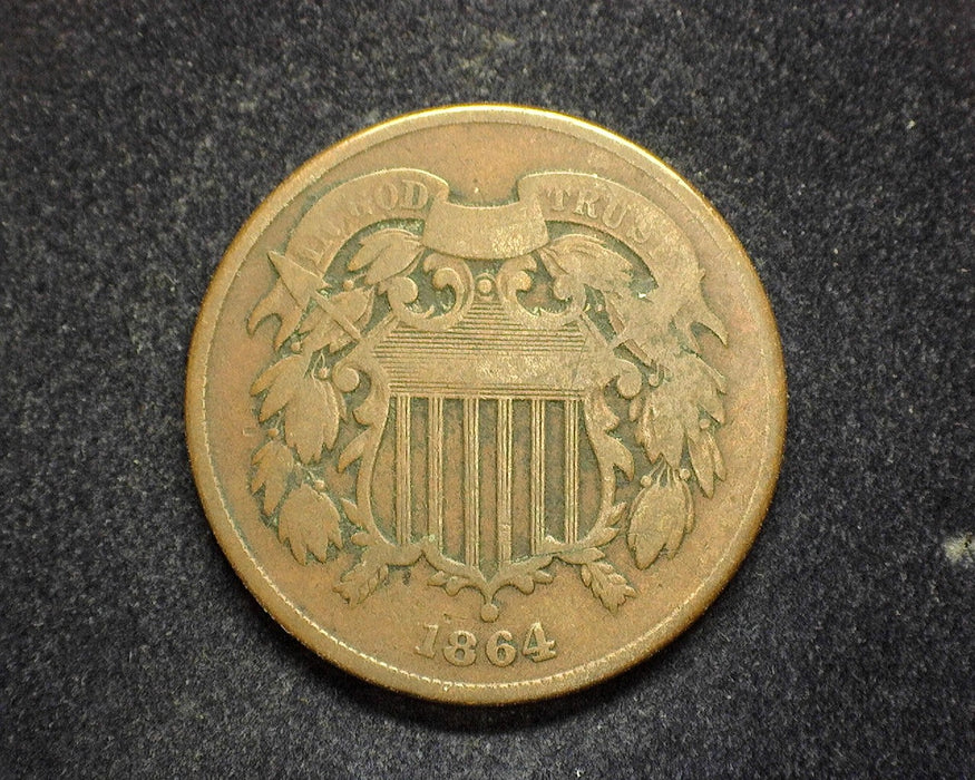 1864 Two Cent Piece VG - US Coin