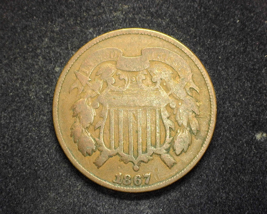 1867 Two Cent Piece VG - US Coin