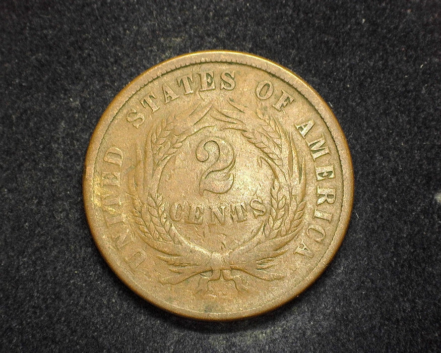 1868 Two Cent Piece VG - US Coin