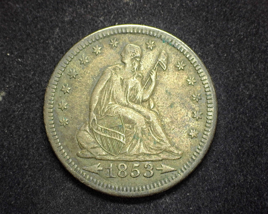 1853 Arrows and Rays Liberty Seated Quarter VF/XF - US Coin