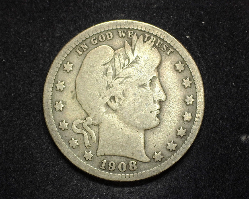 1908 D Barber Quarter VG - US Coin