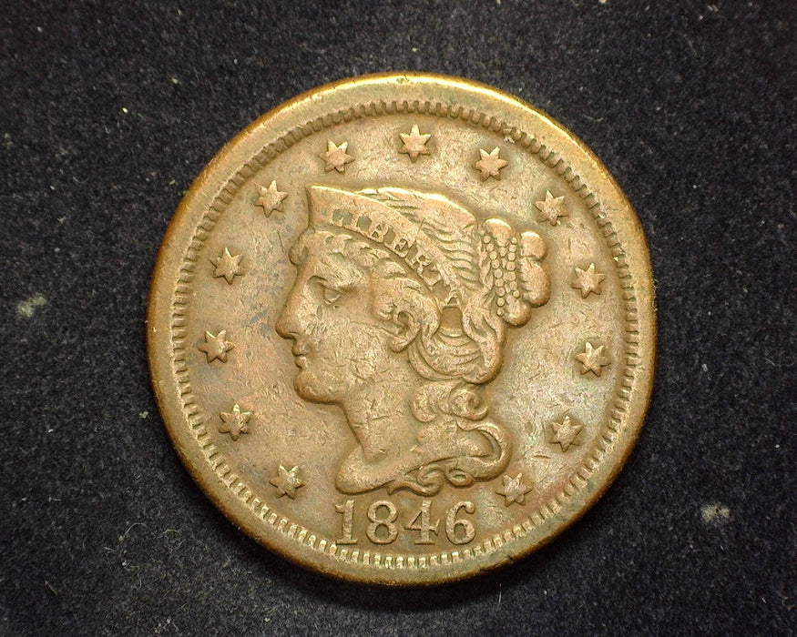 1846 Large Cent Coronet VF - US Coin