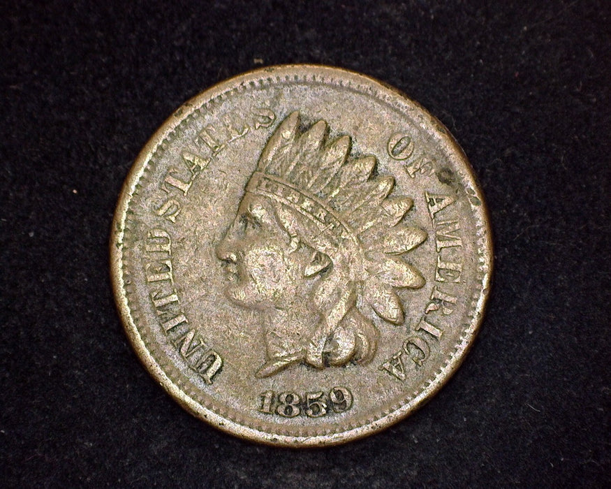 1859 Indian Head Penny/Cent F - US Coin