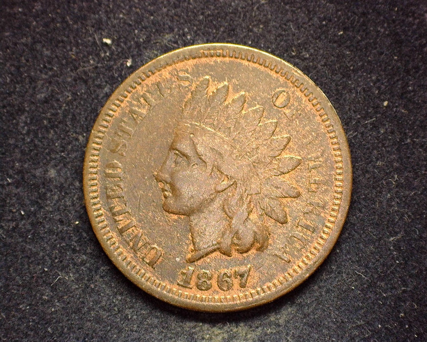 1867 Indian Head Penny/Cent F - US Coin