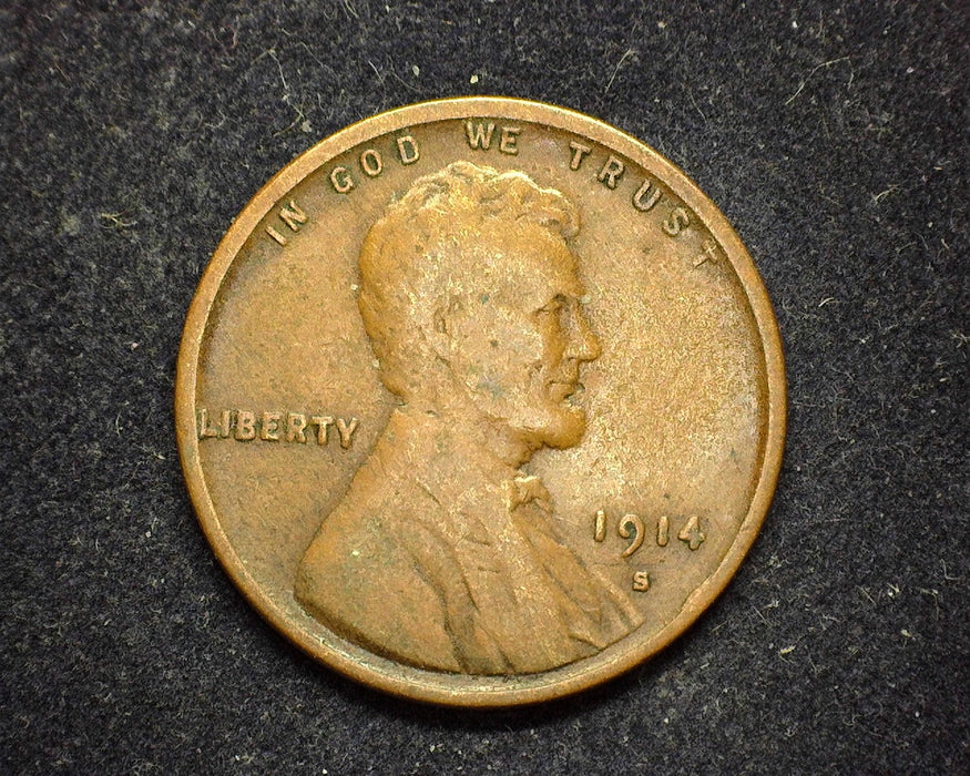 1914 S Lincoln Wheat Penny/Cent VG/F - US Coin