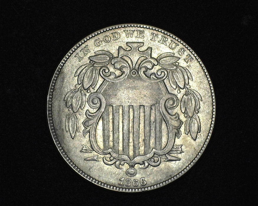 1866 Rays Shield Nickel AU - US Coin