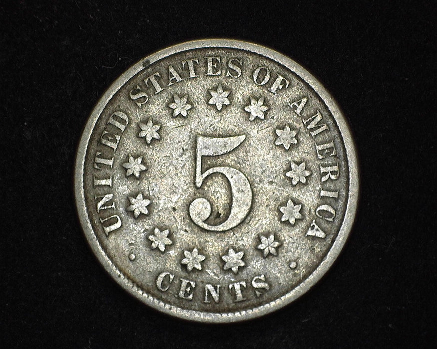 1872 Rays Shield Nickel VG - US Coin