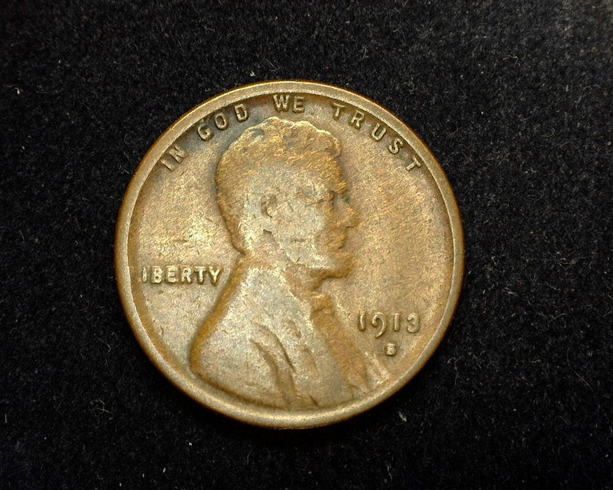 1913 S Lincoln Wheat Penny/Cent F - US Coin