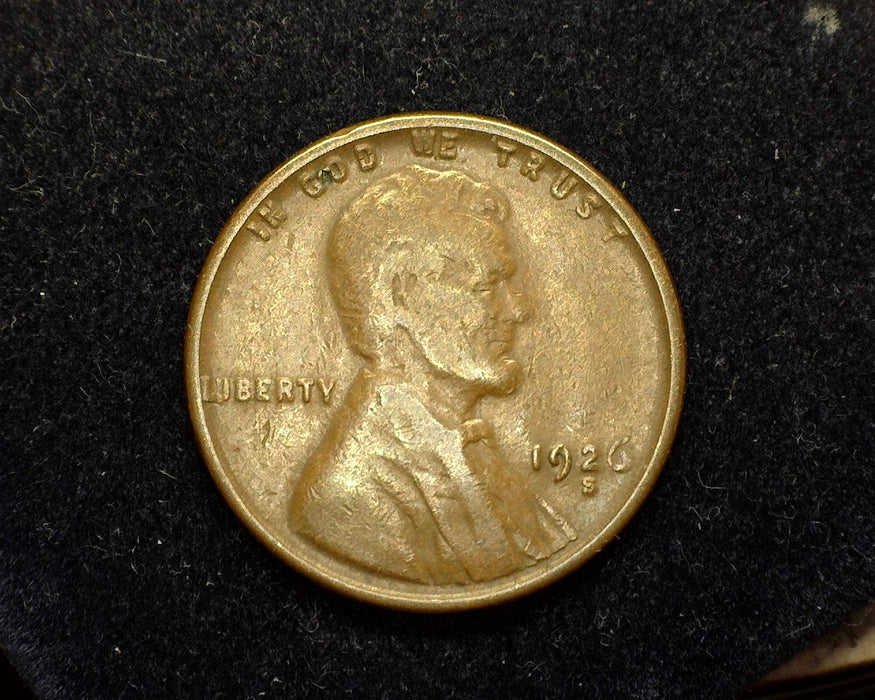 1926 S Lincoln Wheat Penny/Cent F - US Coin