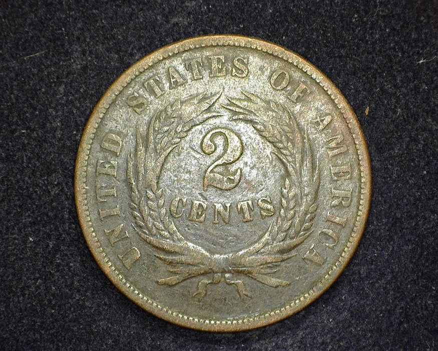 1868 Two Cent Piece F - US Coin