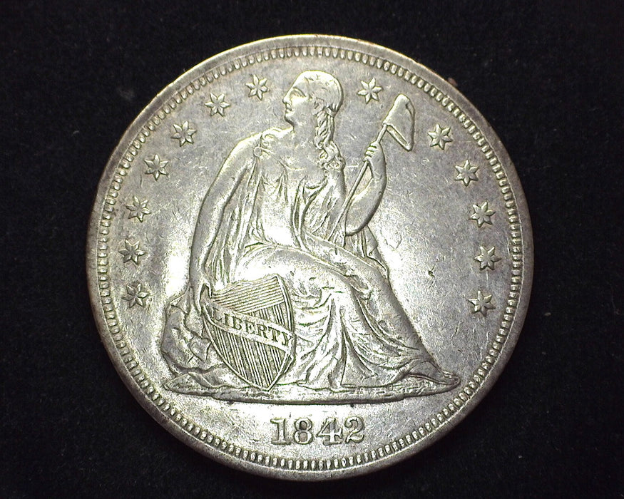 1842 Seated Liberty Dollar XF - US Coin